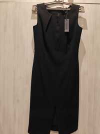 Чёрное деловое платье-футляр 36 размера