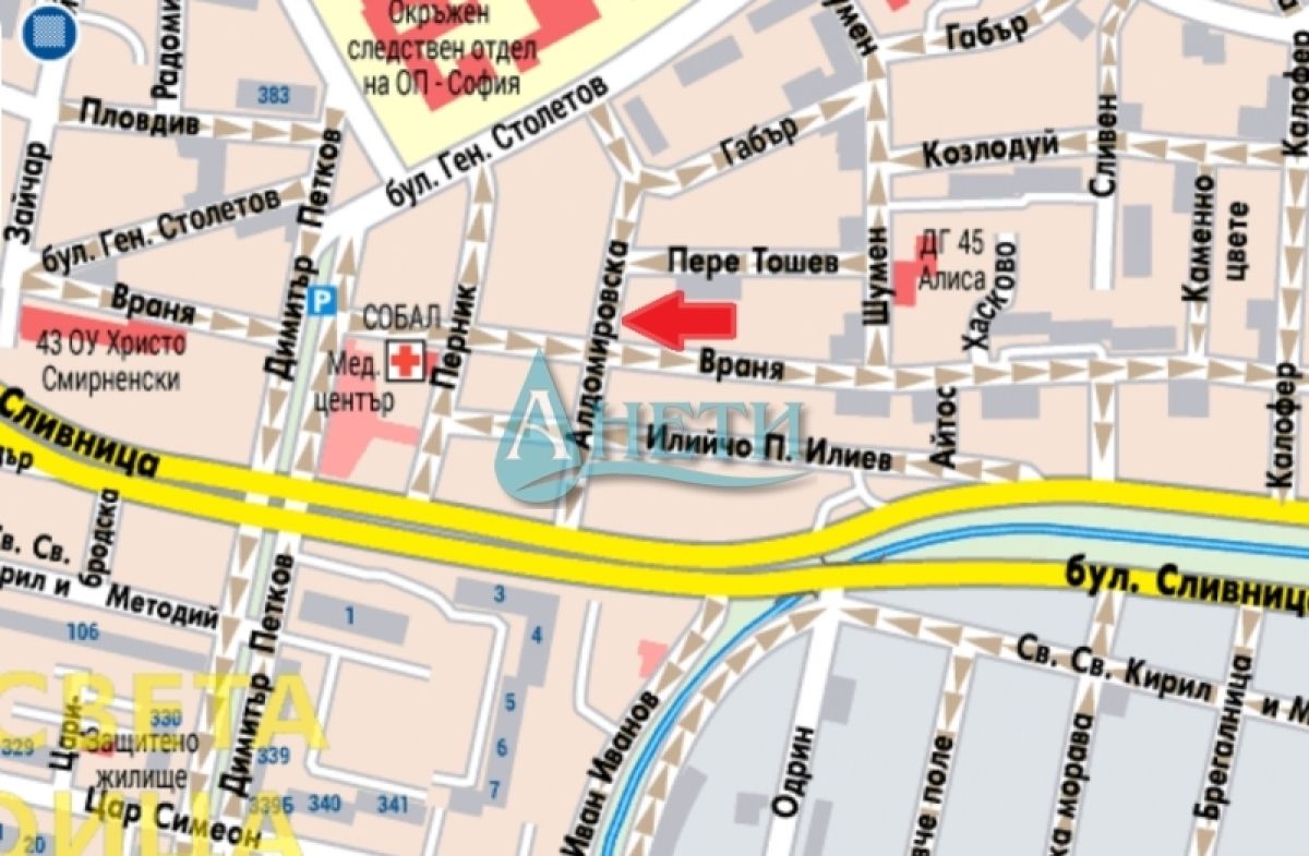 Надземен двоен гараж 30м2 в Банишора, ул.Алдомировска 15, до ул.Враня
