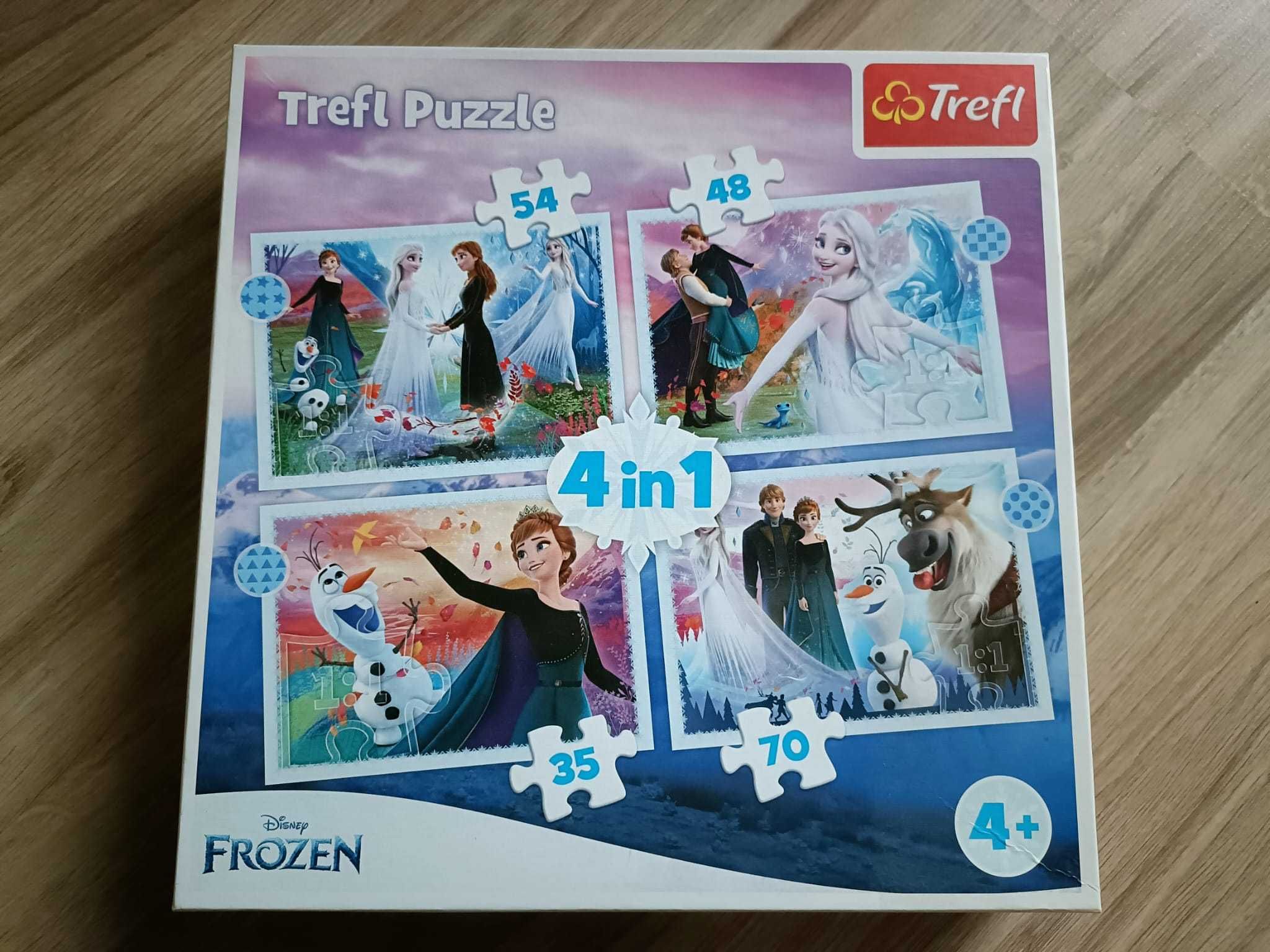 Set de 4 puzzle-uri FROZEN intr-o cutie