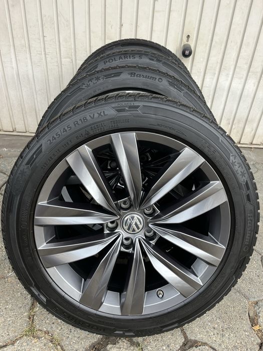 Jante 5x112mm, anvelope iarna 245/45 R18, VW Passat Alltrack, Arteon