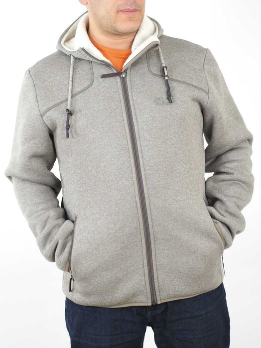 Mens Jack Wolfskin Terra Nova Siltstone Warm Zip Up Hooded Sweatshirt