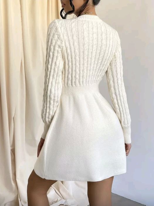 Плетена бяла рокля