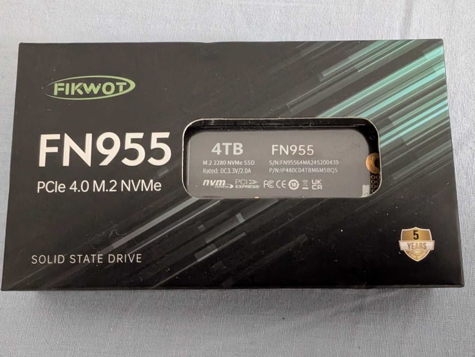 SSD FN955 NVMe de 4 TB, M.2 2280 PCIe Gen4x4, până la 7300 MB/s