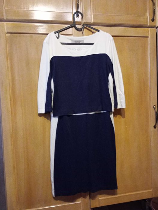 Памучна рокля с 7/8 ръкав