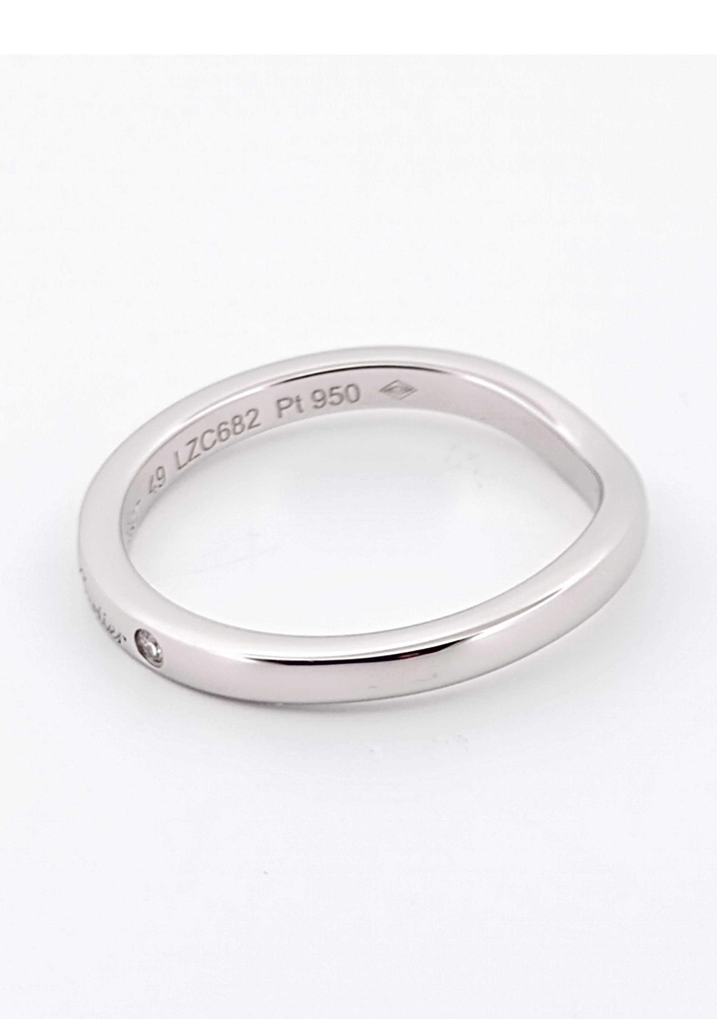 Inel Original Cartier  Ballerina 3P cu diamante , Pt 950 –Marimea 49