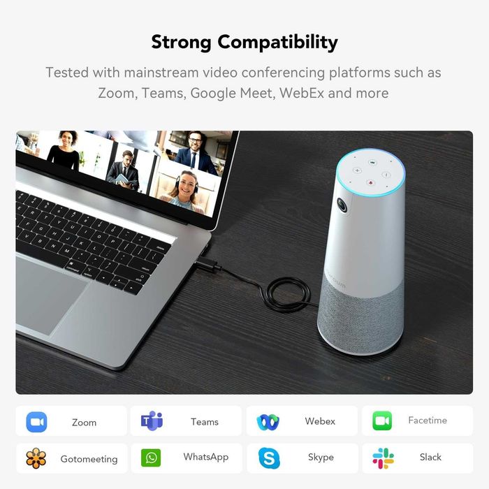 Cameră web C20 HD pentru conferințe cu microfon și difuzor, 1080P