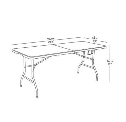 Сгъваема маса 180/74/74 см