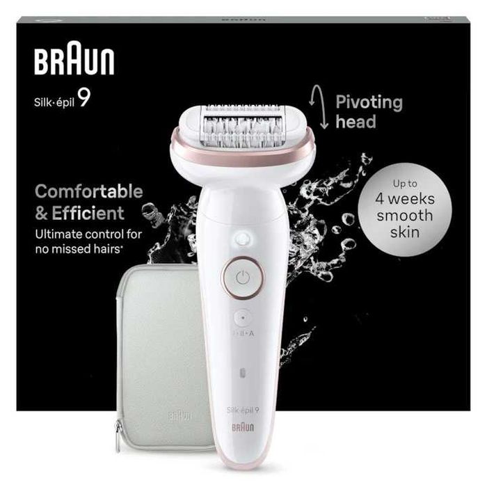 Epilator Braun Silk-épil 9 9-000 Wet & Dry,  Alb/Roz - in garantie