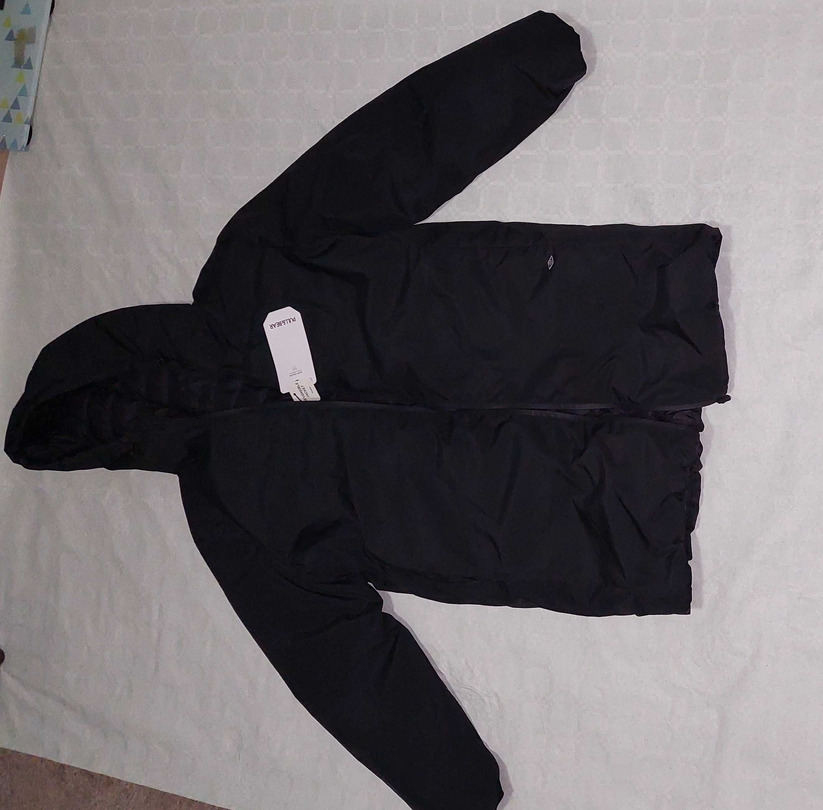 geaca lunga Pull Bear 2 fete reversible jacket XL