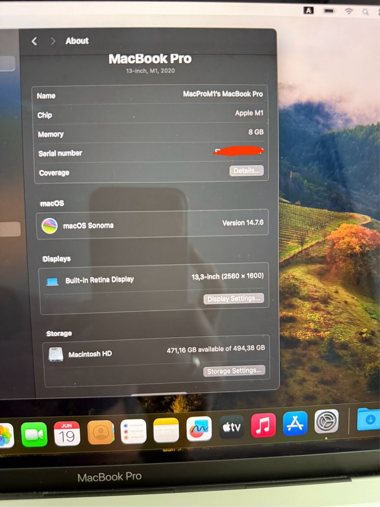 Macbook Pro 13 M1 2020 touchbar