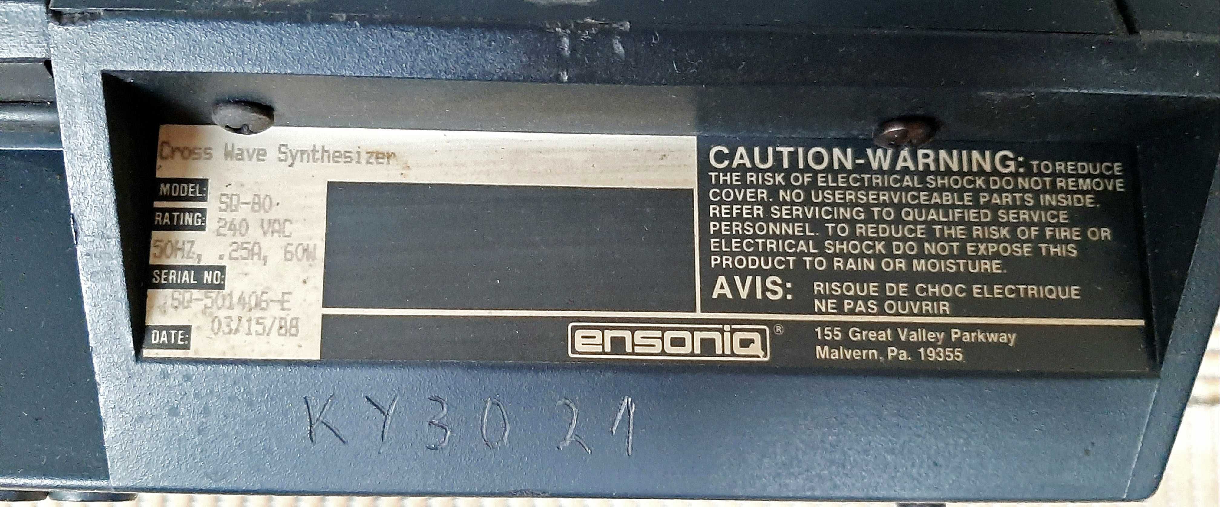 Винтидж ENSONIQ SQ-80 Cross Wave Synthesizer от 1988