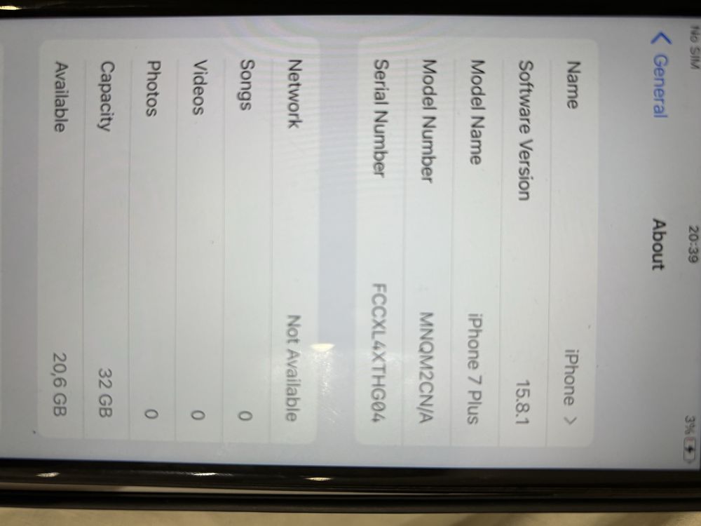 IPhone 7 plus, black, 32 GB