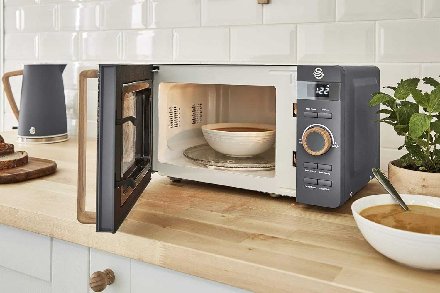 Микровълнова печка Swan Nordic Digital 20L (Сива) Микровълнова Фурна