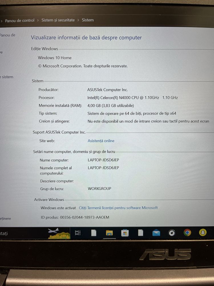 MDM vinde: Laptop Asus VivoBook 14 E406MA, Intel Celeron.