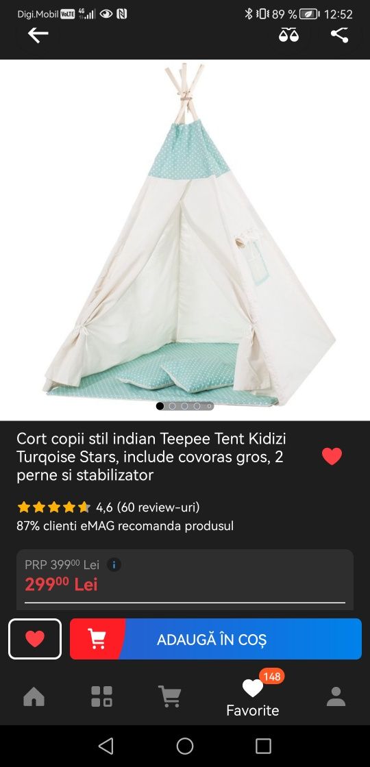 Cort de joaca pentru copii Teepee