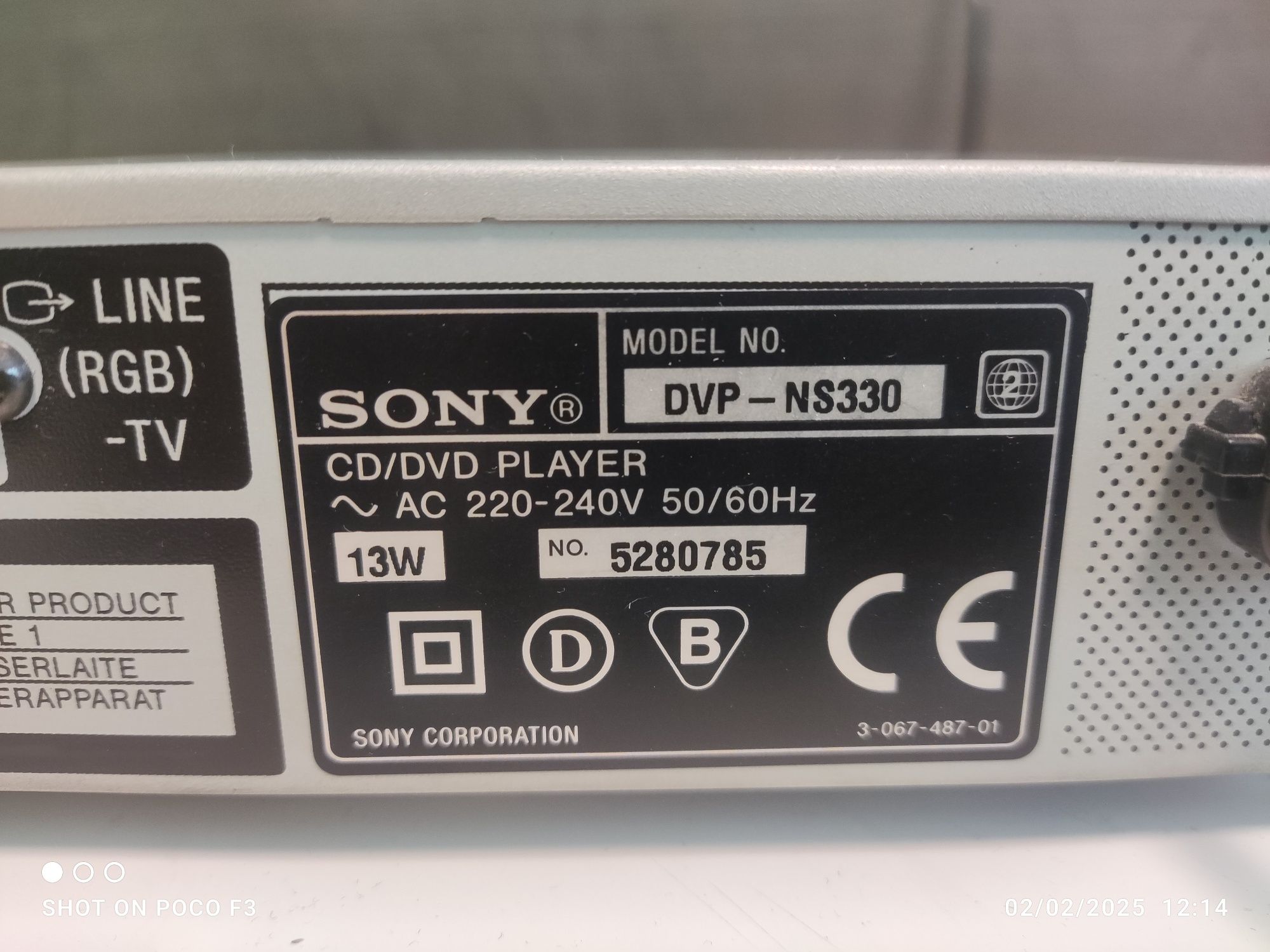 Sony CD/DVD Player DVP-NS330