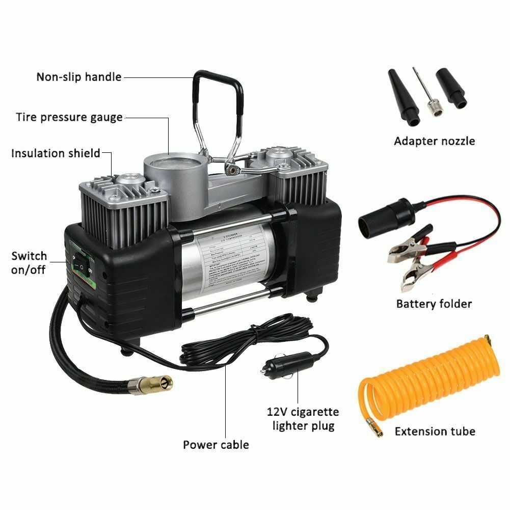 Двуцилиндров Компресор за гуми 12V