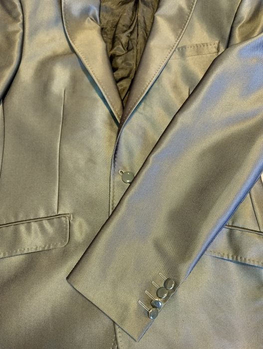 Мъжки Италиански Костюм Коприна и Вълна