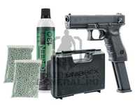 Set/Pachet Pistol Airsoft Glock 18C Full Auto + cutie + 1000 bb + CO2