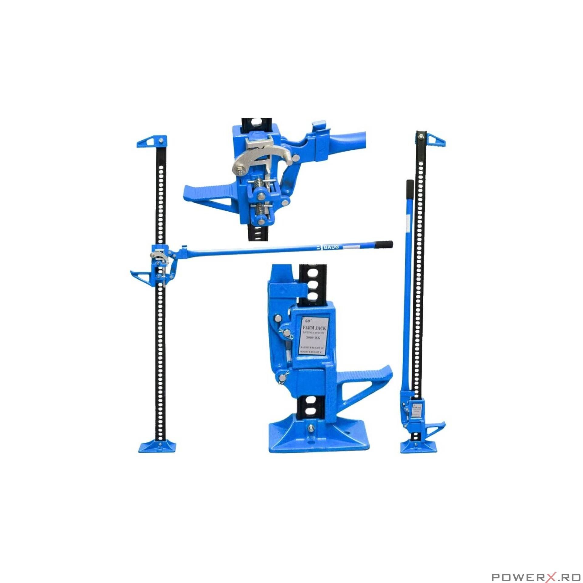 Cric mecanic tip off-road capacitate 60" 3 tone, dimensiuni ridicare