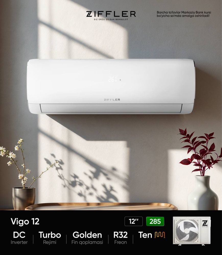 Кондиционер ZIFFLER 12 INVERTOR  PTC Ten