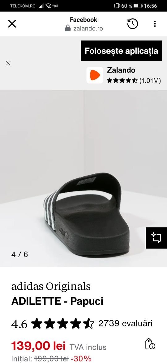 Vand papuci adidas (originali )potriviti pentru marimea 43.