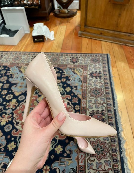 Pantofi din piele nude italienesti