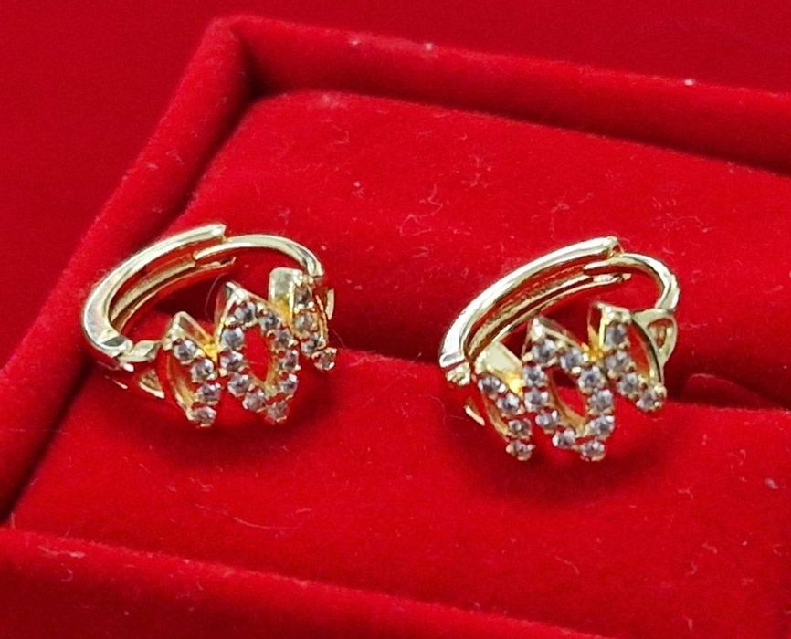 GP39,cercei placati cu aur 14k,incuietoare sigura,zirconii