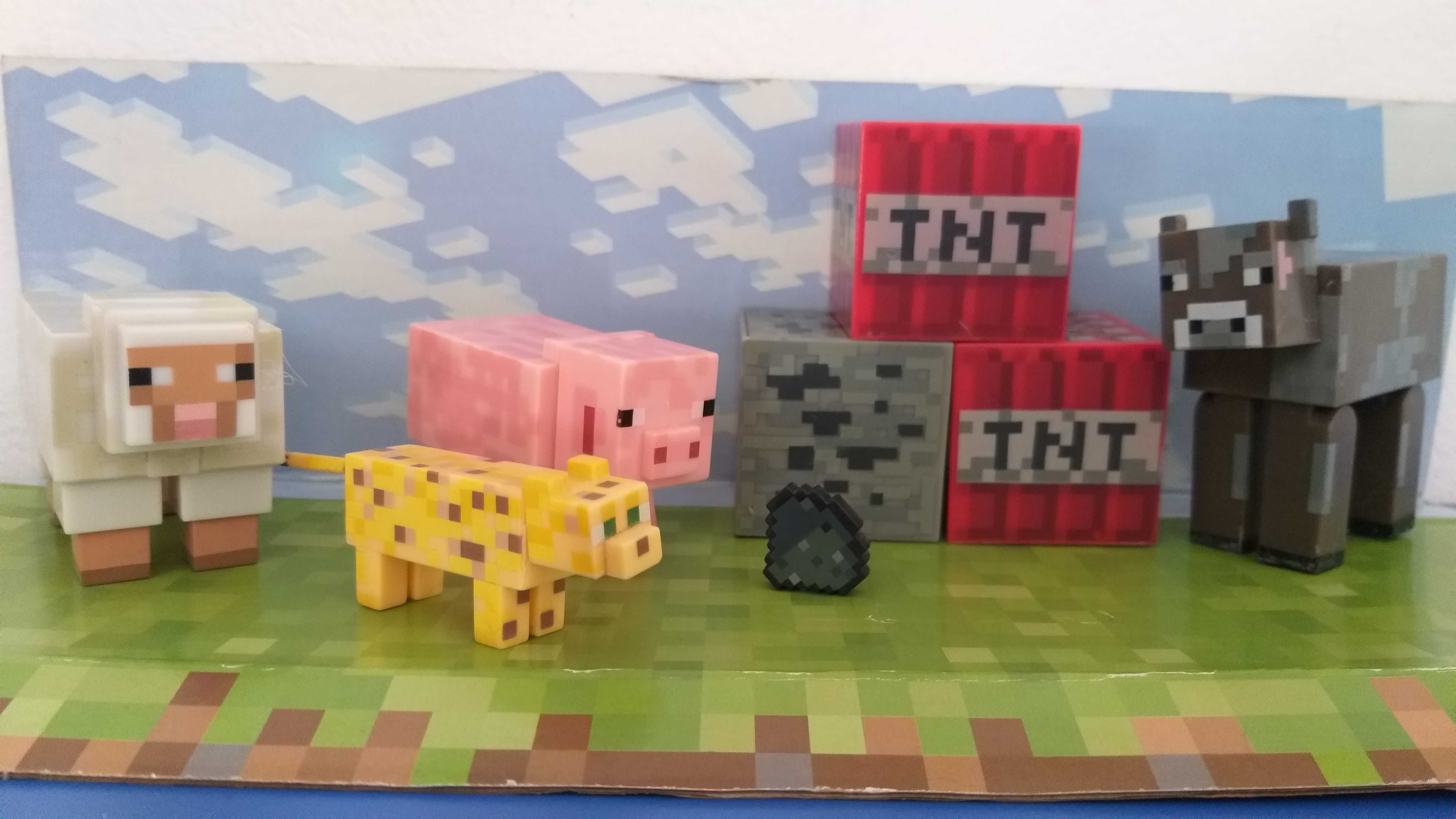 Figurine Minecraft, animale si cuburi. 8 piese.