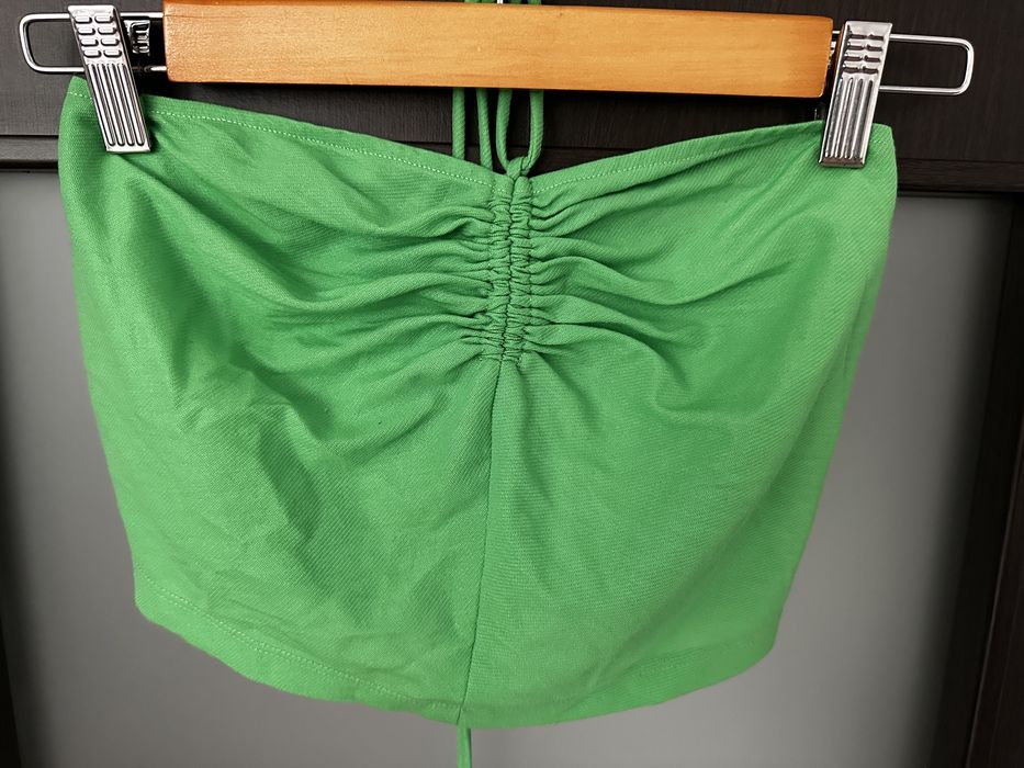 Top zara verde de tip halter mărimea M nou cu eticheta