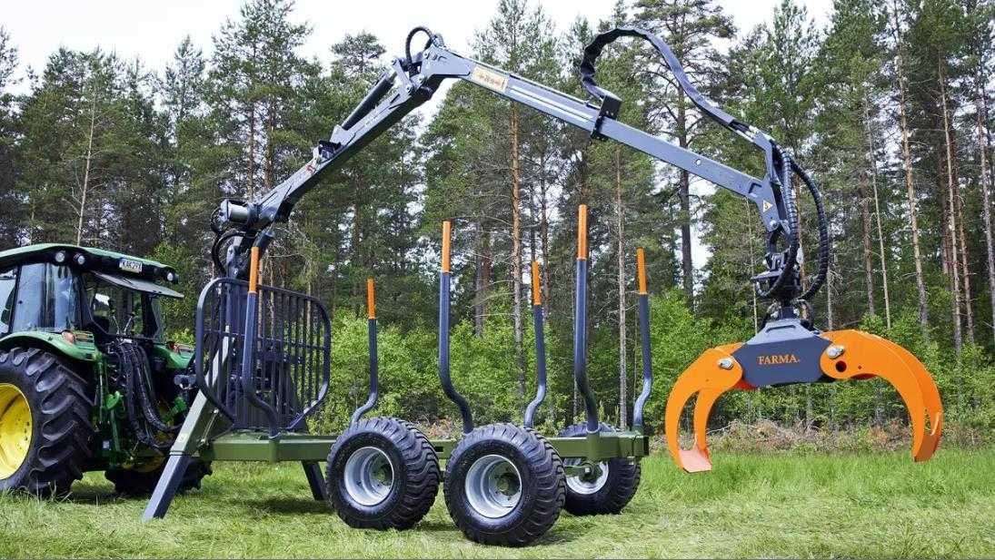 Remorca forestiera cu brat de incarcare FARMA mod.CT 6,3-9 Mecomag