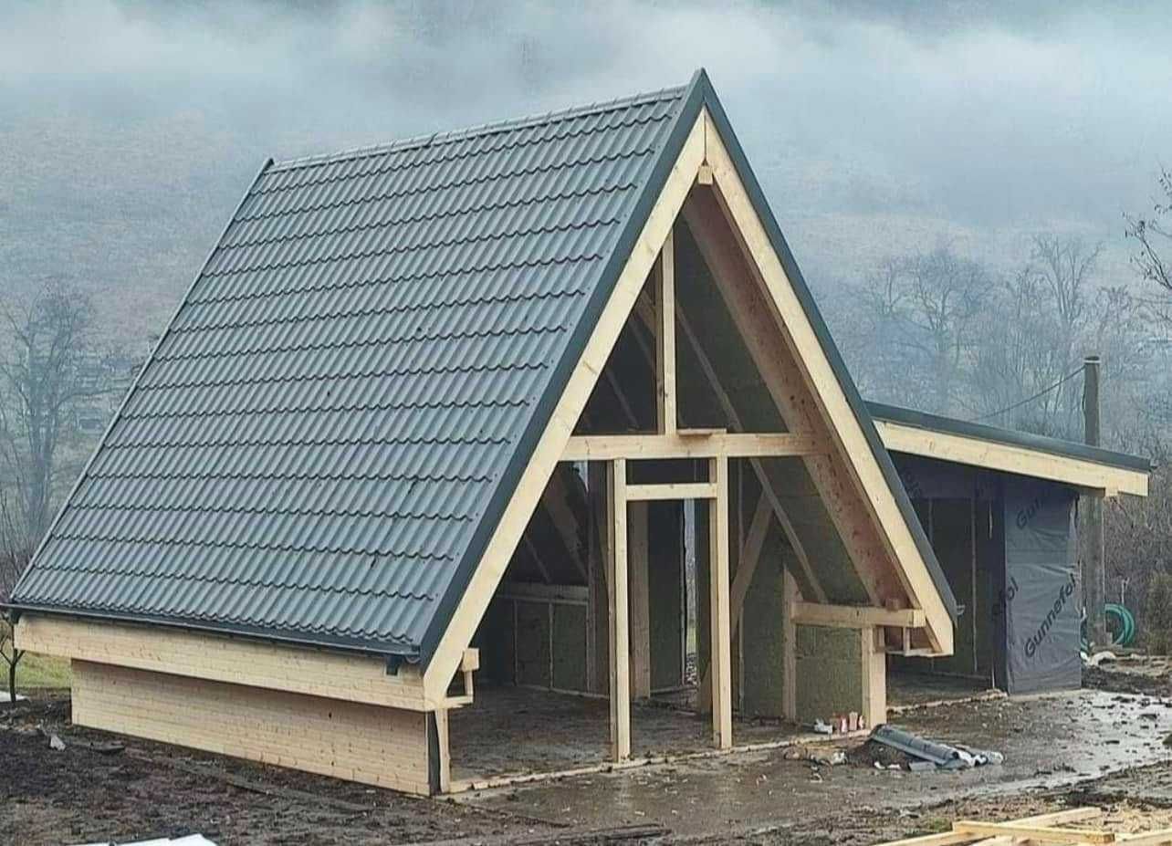 Case si Cabane A-Frame din structura de lemn de vanzare la comanda