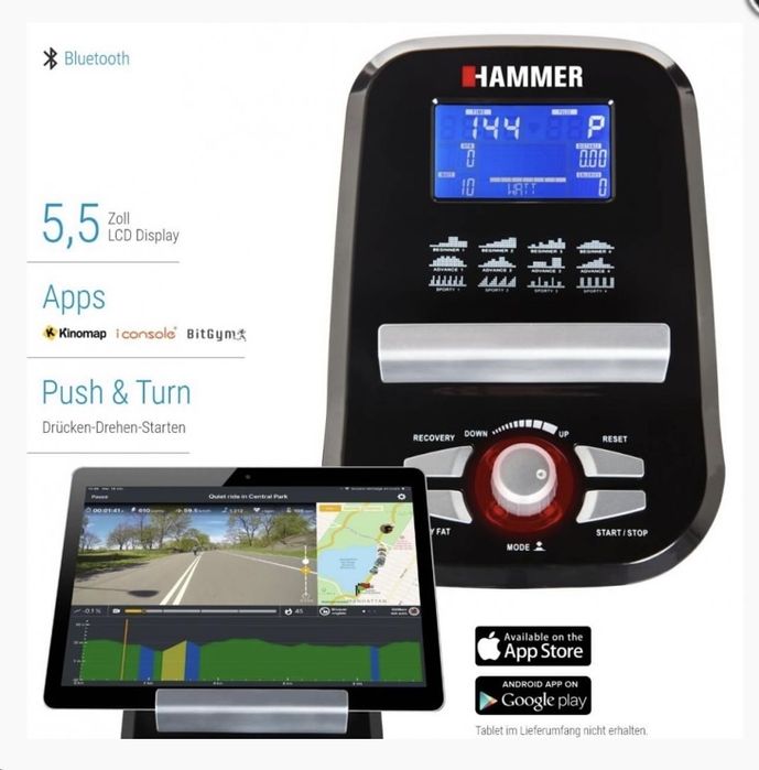 Велоерргометър Hammer Cardio 5.0, Bluetooth, IConsole+Kinomap