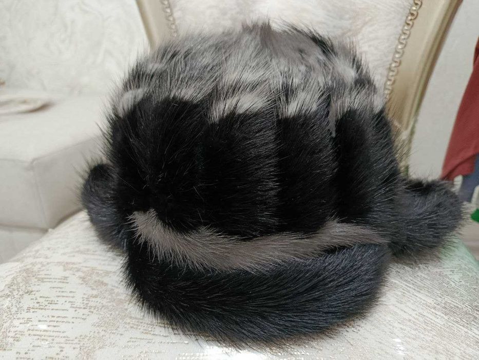 Шапка зимняя мех норка. Недорого