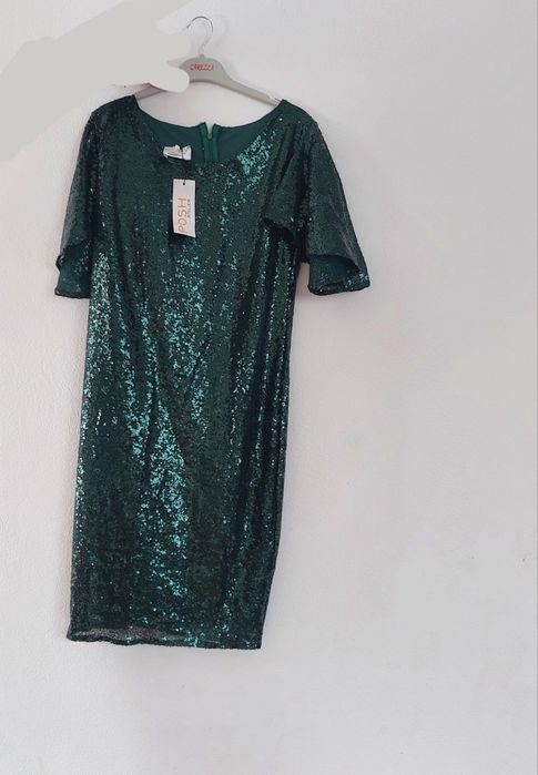 Rochie verde cu paiete