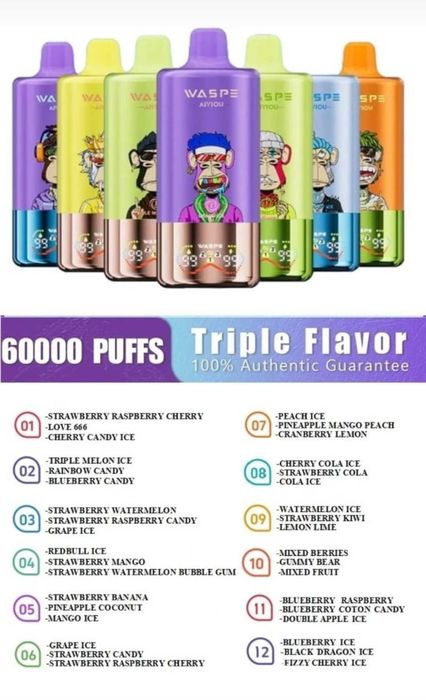 Vape 2x WASPE 60000 - 3 in 1 - USB C - ORIGINAL