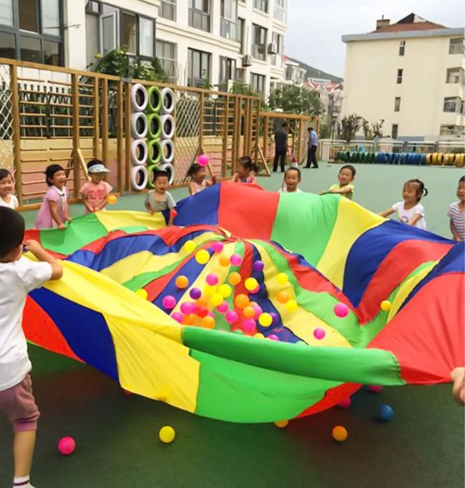 Полотно парашют для групповых детских игр