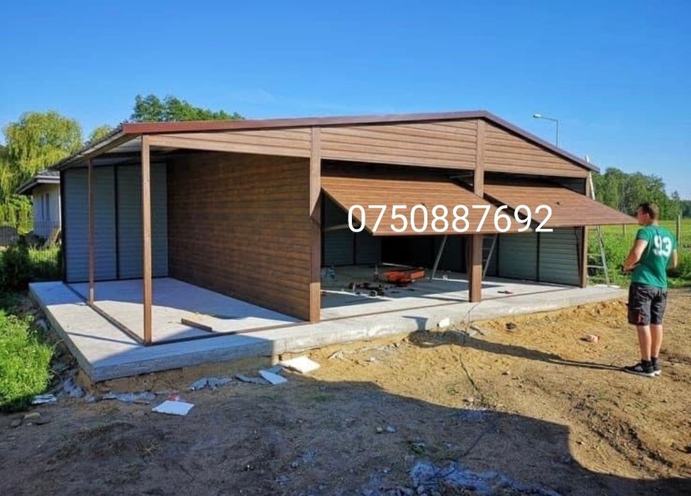 Garaje auto din structura metalica si panou sandwich