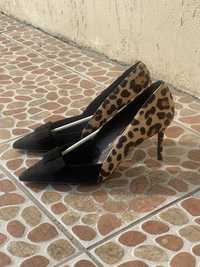 Туфли леопардового принта, замшевые 39 размер