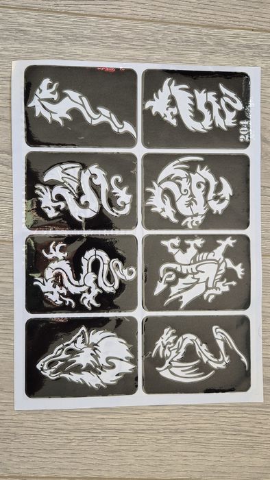 Set 24 sabloane pentru tatuaje temporate cu Henna