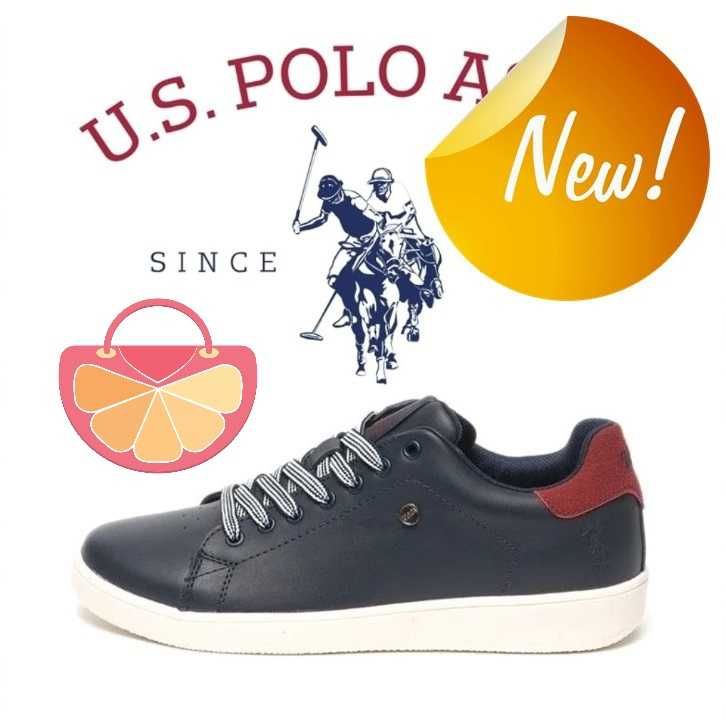 %ПРОМО% POLO® № 38 – Дамски кожени кецове "WHITE & BLUE" нови с кутия