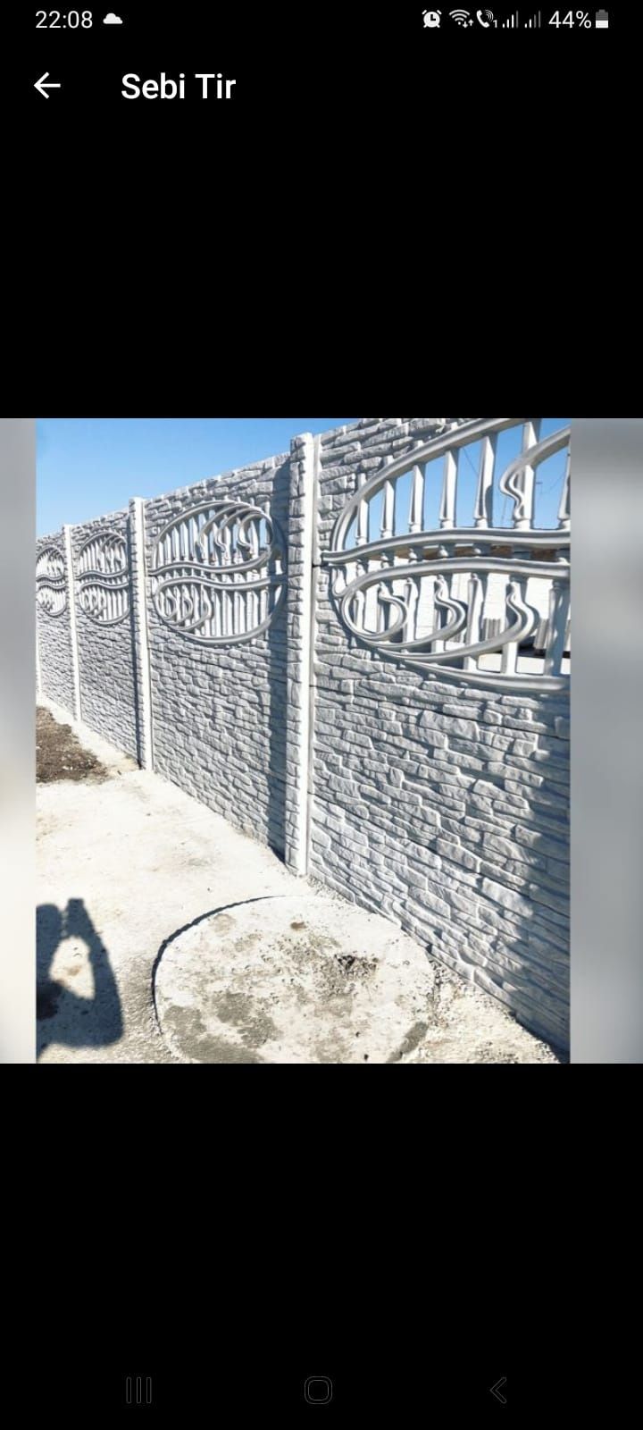Gard de beton armat cu fier