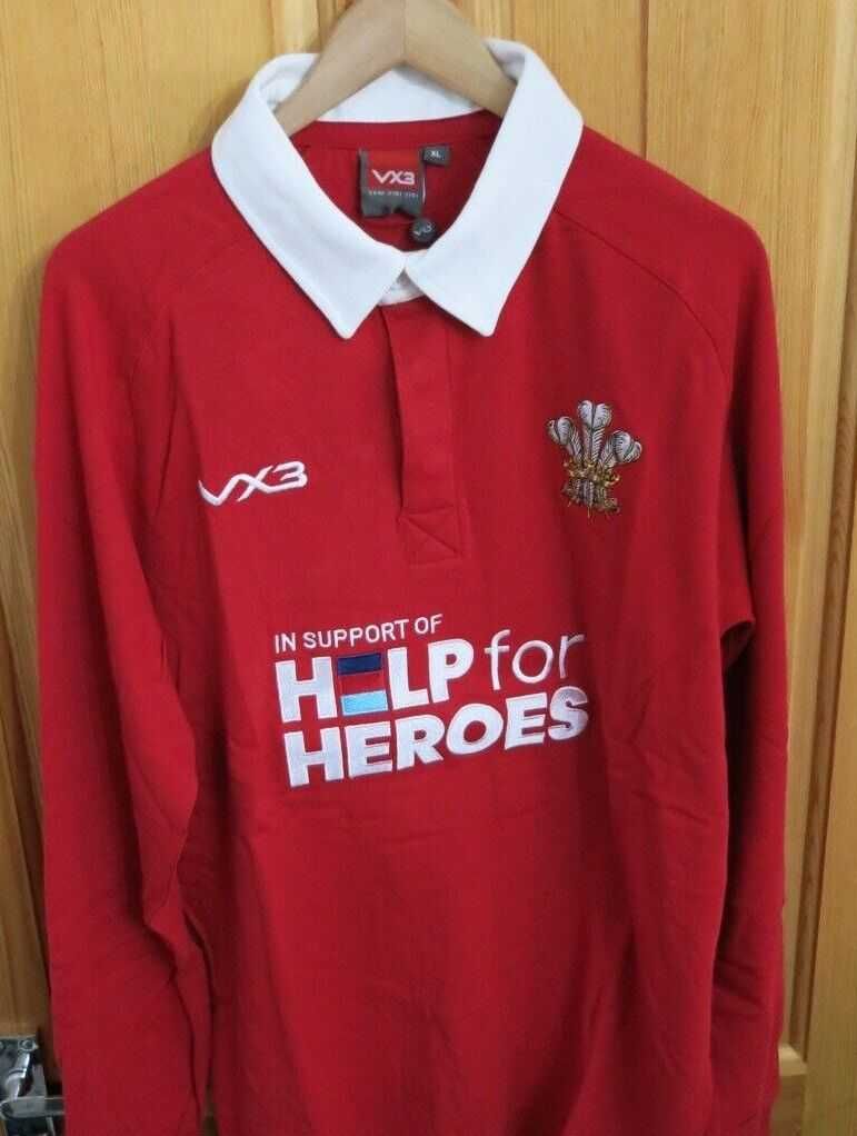 Tricou VX-3 Help 4 Heroes Wales Rugby, mineci lungi M, L, XL -licenta