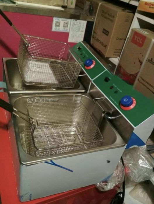 Профессиональный Чикен Аппарат, фритюрница для ЧИКЕНА 12+12 на 24 литр