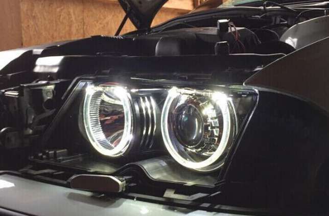 Lupe pentru Far BMW E46 Lupe Bixenon+Xenon Canbus+Inele Angel Eyes