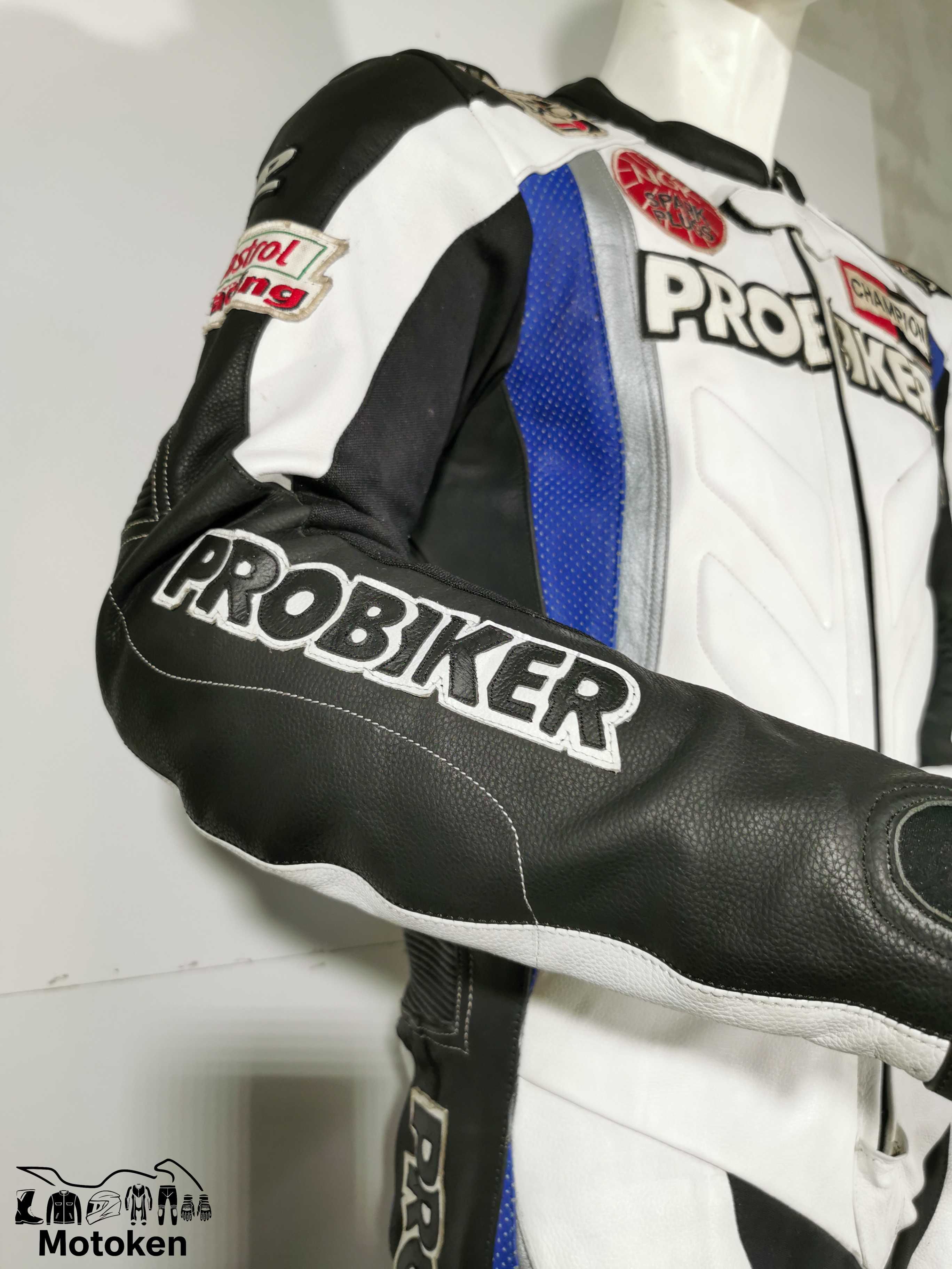 Costum moto piele Costum Probiker cu cocoasa marime 50
