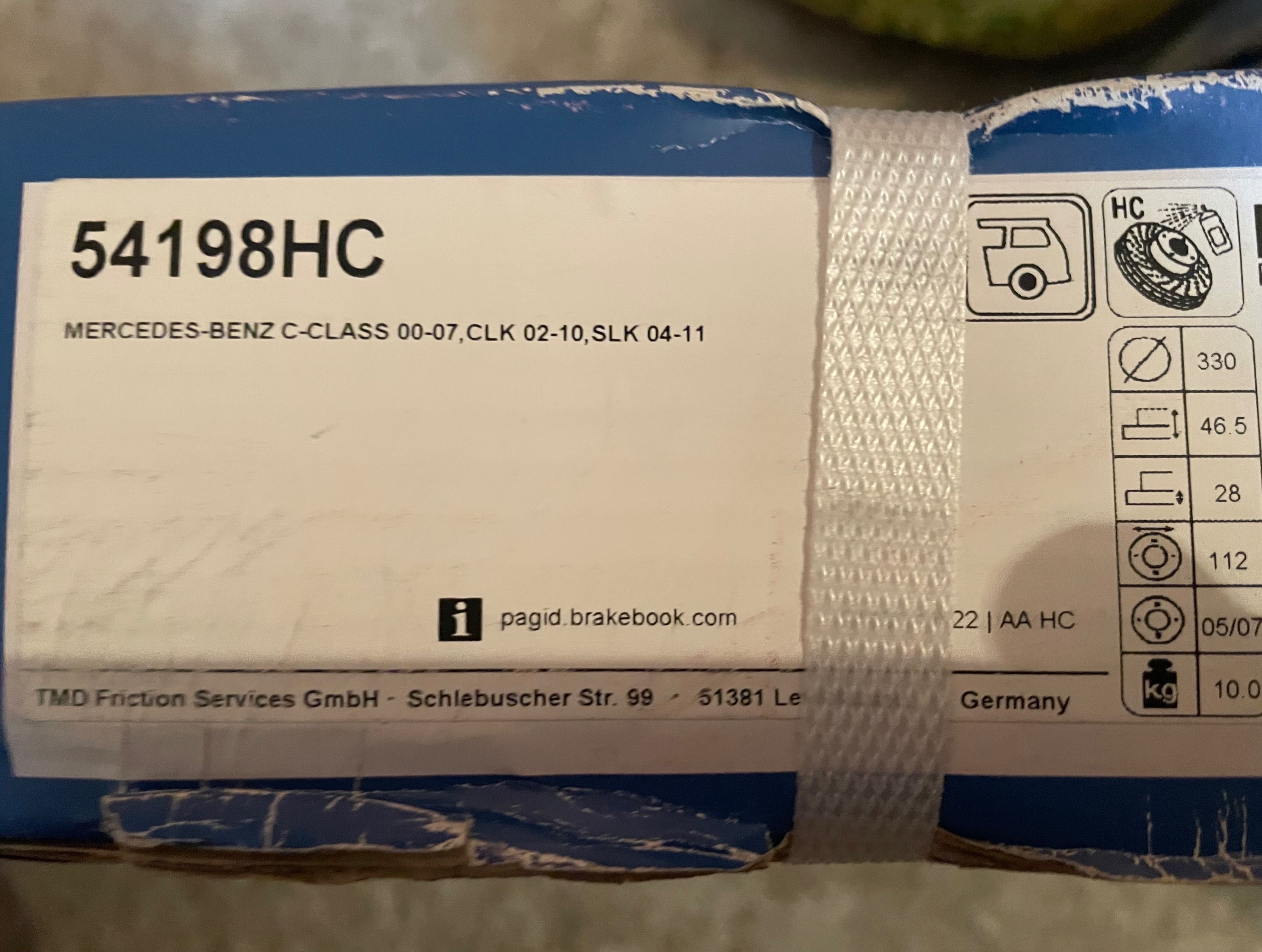 дискове и накладки PAGID w203 C класа