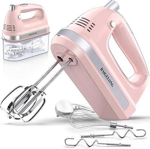 Миксер BAIGELONG, 300W, мощен кухненски миксер, 5 скорости 5 приставки