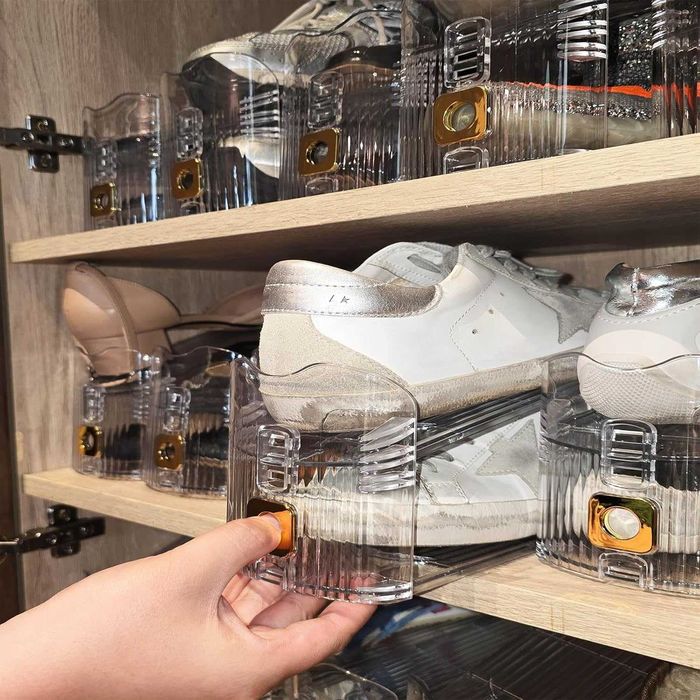 Органайзер за обувки, регулируема поставка за обувки за гардероб