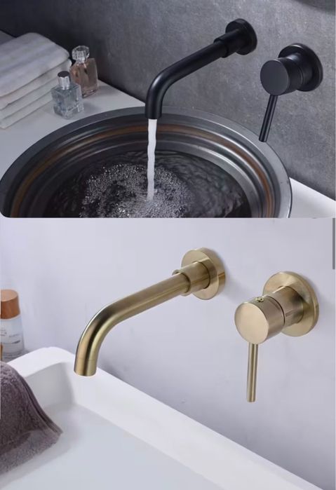 Baterie lavoar aurie si neagra